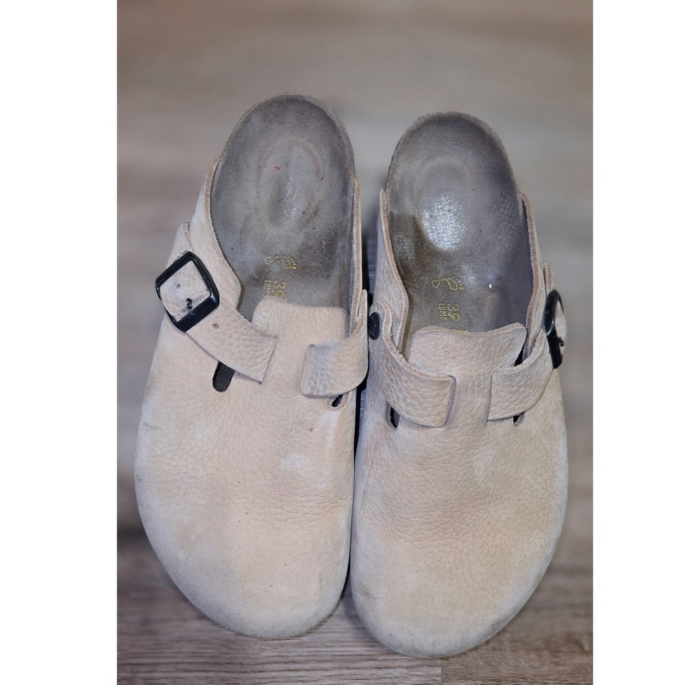 Birkenstock size 39 Suede leather Boston Mules Clogs Slip On - Picture 2 of 9